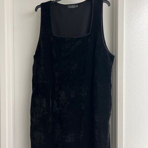 Black Corduroy-Feel Sleeveless Jumper Dress